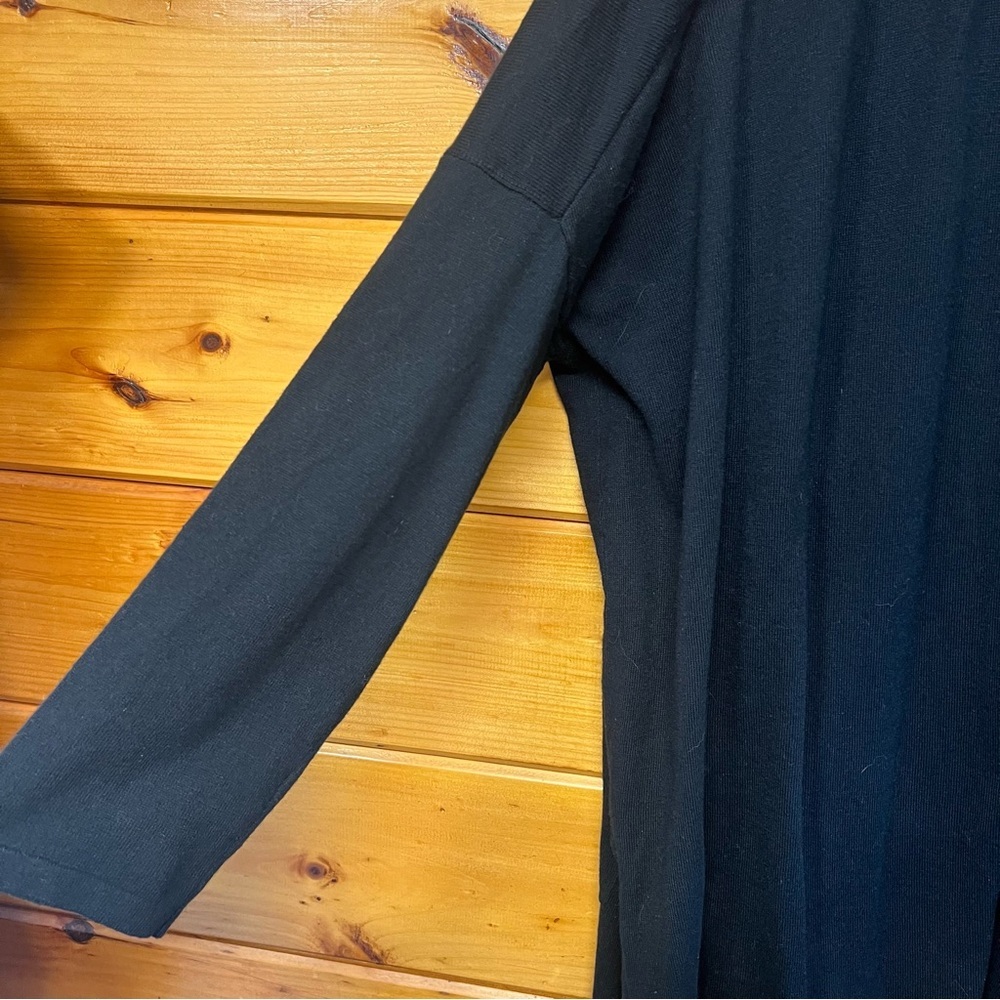 NWT $99 J.JILL Black Long Sleeve Longsleeve Cotton Blend Open Cardigan XL - Picture 3 of 5